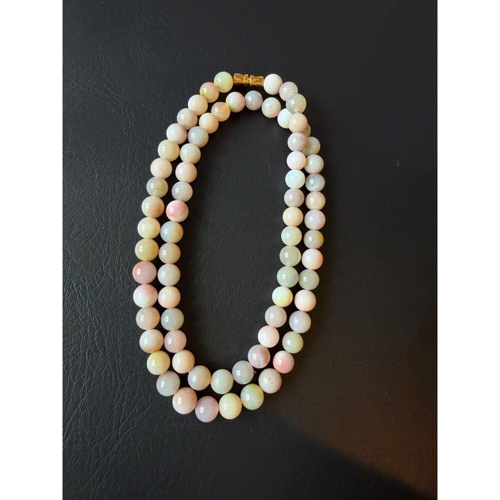 Natural Multi Color Agate Beaded Necklace Pink Agate Strand Necklace 19 Inch